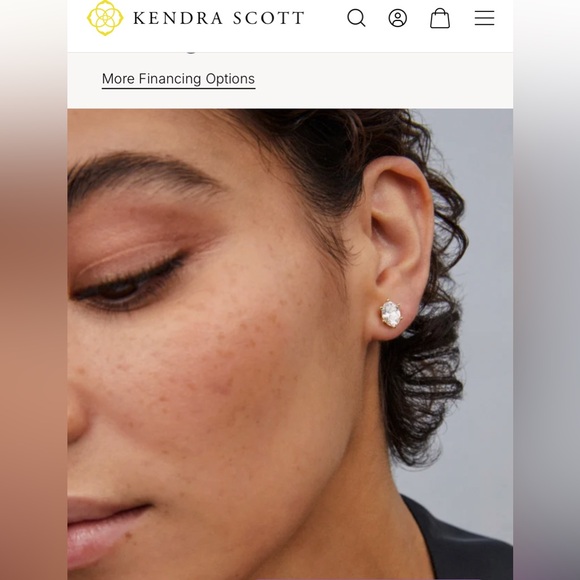 Kendra Scott Cailin Gold Crystal Stud Earrings in White Crystal - Picture 11 of 11